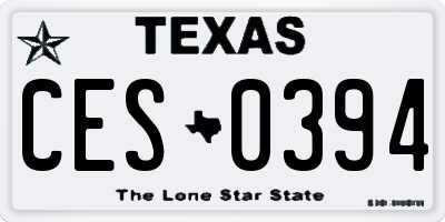 TX license plate CES0394