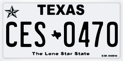 TX license plate CES0470