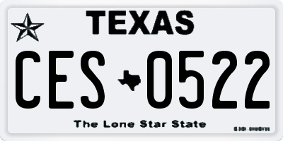 TX license plate CES0522