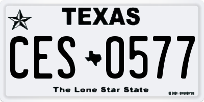 TX license plate CES0577