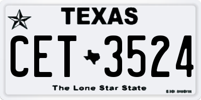 TX license plate CET3524