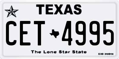TX license plate CET4995