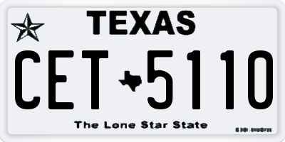 TX license plate CET5110