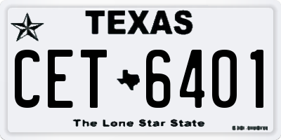TX license plate CET6401
