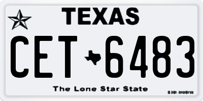 TX license plate CET6483