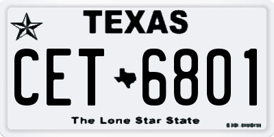 TX license plate CET6801