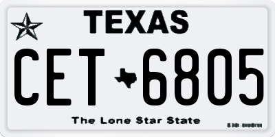 TX license plate CET6805