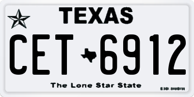 TX license plate CET6912