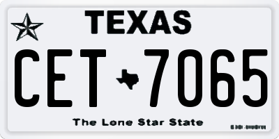 TX license plate CET7065