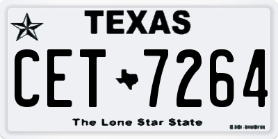 TX license plate CET7264