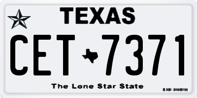 TX license plate CET7371