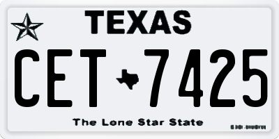 TX license plate CET7425