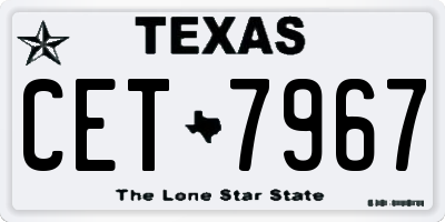 TX license plate CET7967