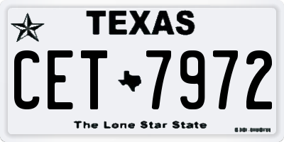 TX license plate CET7972
