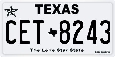 TX license plate CET8243