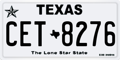 TX license plate CET8276