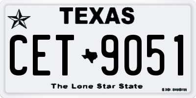 TX license plate CET9051
