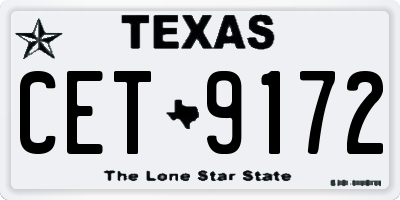 TX license plate CET9172