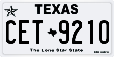 TX license plate CET9210