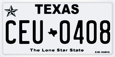 TX license plate CEU0408