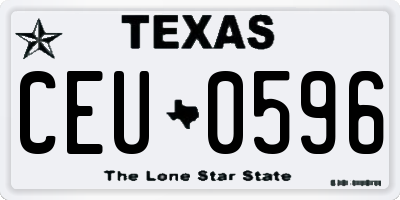 TX license plate CEU0596