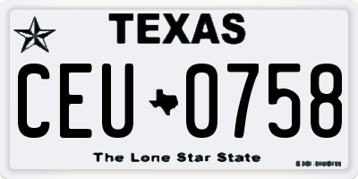 TX license plate CEU0758