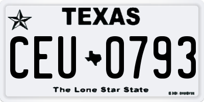 TX license plate CEU0793