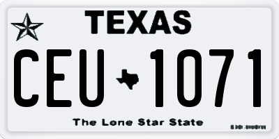 TX license plate CEU1071