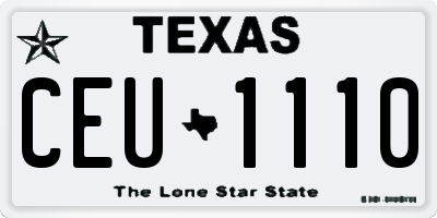 TX license plate CEU1110