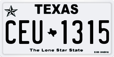 TX license plate CEU1315