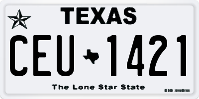 TX license plate CEU1421