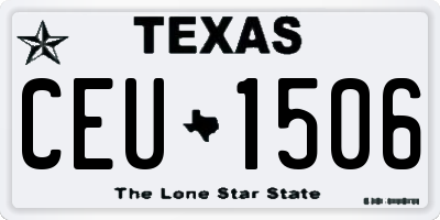 TX license plate CEU1506