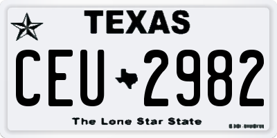 TX license plate CEU2982