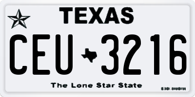 TX license plate CEU3216