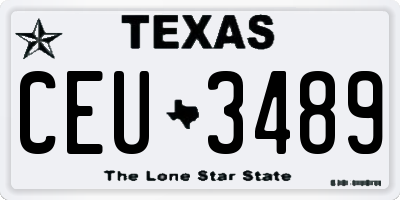 TX license plate CEU3489