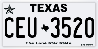 TX license plate CEU3520