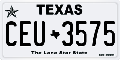 TX license plate CEU3575
