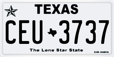 TX license plate CEU3737