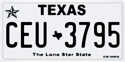 TX license plate CEU3795
