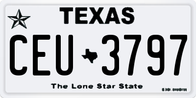 TX license plate CEU3797