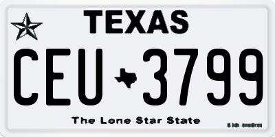 TX license plate CEU3799