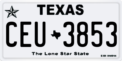 TX license plate CEU3853