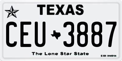 TX license plate CEU3887