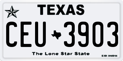 TX license plate CEU3903