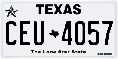 TX license plate CEU4057
