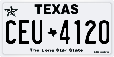 TX license plate CEU4120