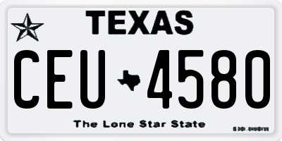 TX license plate CEU4580