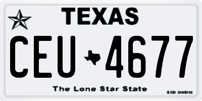 TX license plate CEU4677