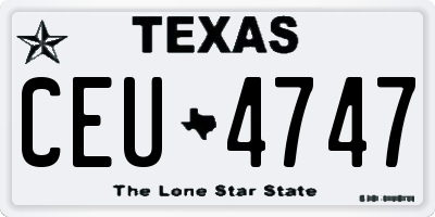 TX license plate CEU4747