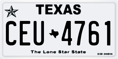 TX license plate CEU4761